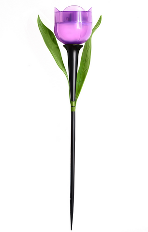 Uniel USL-C-453/PT305 PURPLE TULIP  на солнечной батарее "Лиловый тюльпан". Белый свет. 1*LR аккумулятор в/к. IP44.