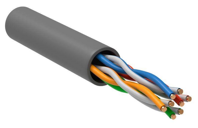 Кабель витая пара U/UTP кат.5e 4х2х24AWG solid PVC сер. 305м (м) ITK LC1-C5E04-111
