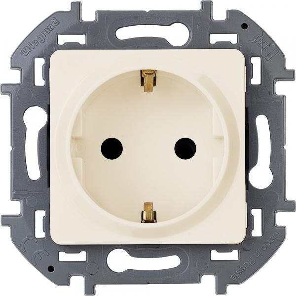 Legrand INSPIRIA Слоновая кость Розетка 1-местная с заземляющими контактами IP20 скрытая установка 673721